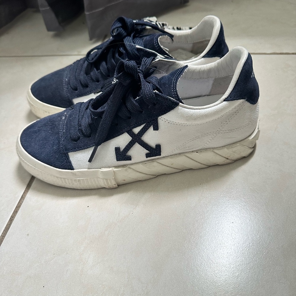 Off-White Blue and White Sneakers with Chunky Midsole